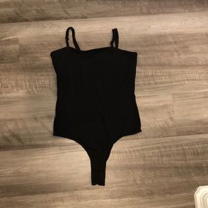 Black spaghetti strap bodysuit